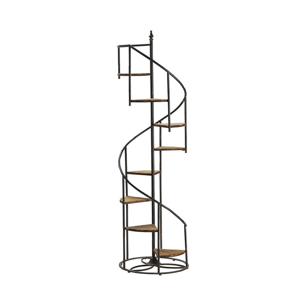 Crestview Collection Darby Spiral Staircase Metal and Wood Display Piece. Picture 1