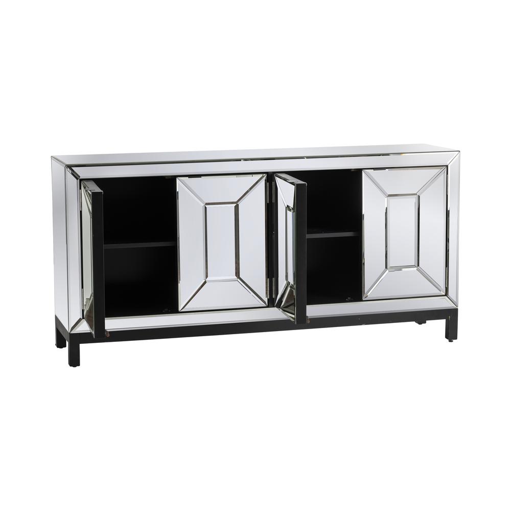 Crestview Collection Grand 4 Door Beveled Mirror Picture Frame Sideboard. Picture 2