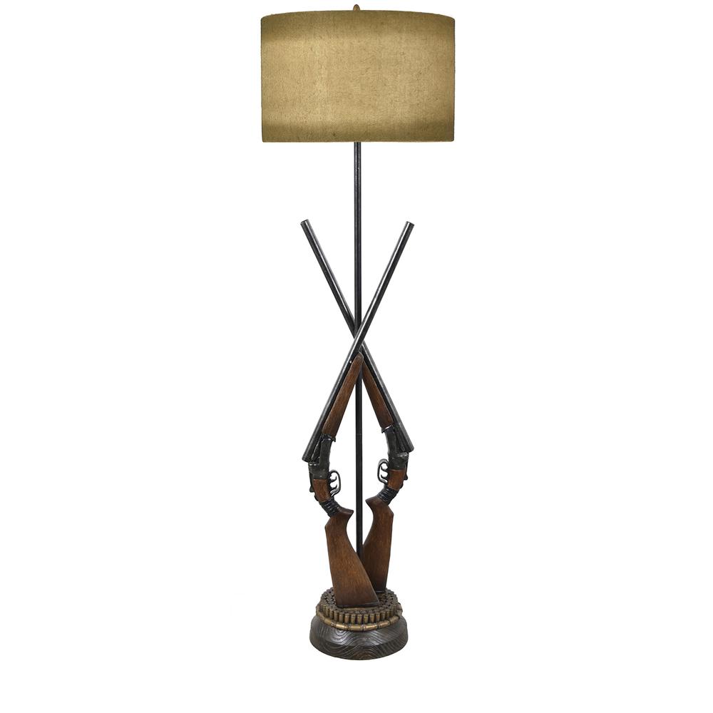 Crestview Collection 66" Load Ready Floor Lamp, Brown, Metal & Resin Base & Body. Picture 1