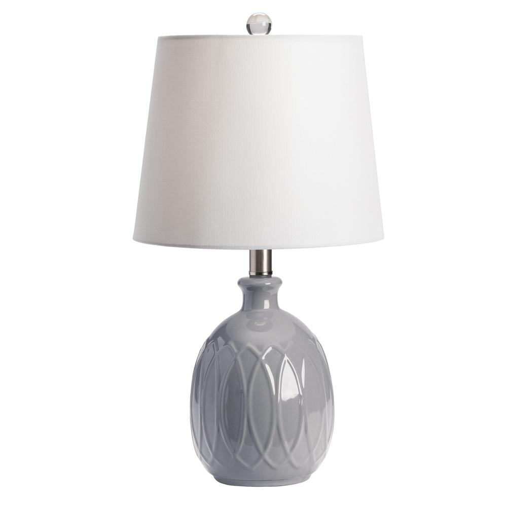 Crestview Collection Kearny 21 inch Gray Ceramic Table Lamp. Picture 3