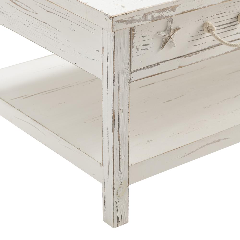 Crestview Collection CVFZR1522 Seaside White Coastal Cocktail Table Furniture. Picture 4