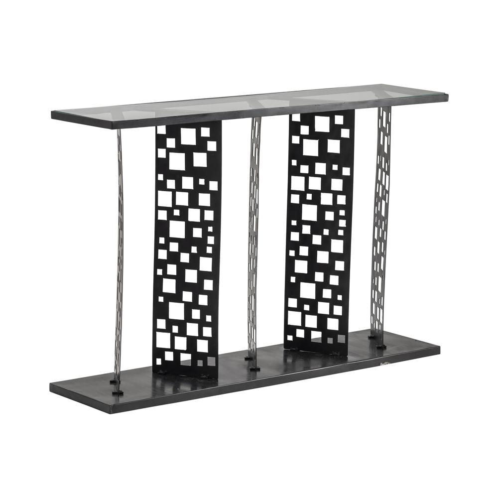 Skyline Console Table Black Metal 48 x 12 x 33 Modern Style. Picture 3