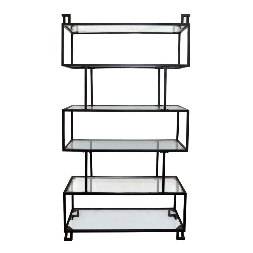 Crestview Collection Belvedere Stacked Etagere Black Metal 44 x 16 x 82. Picture 1