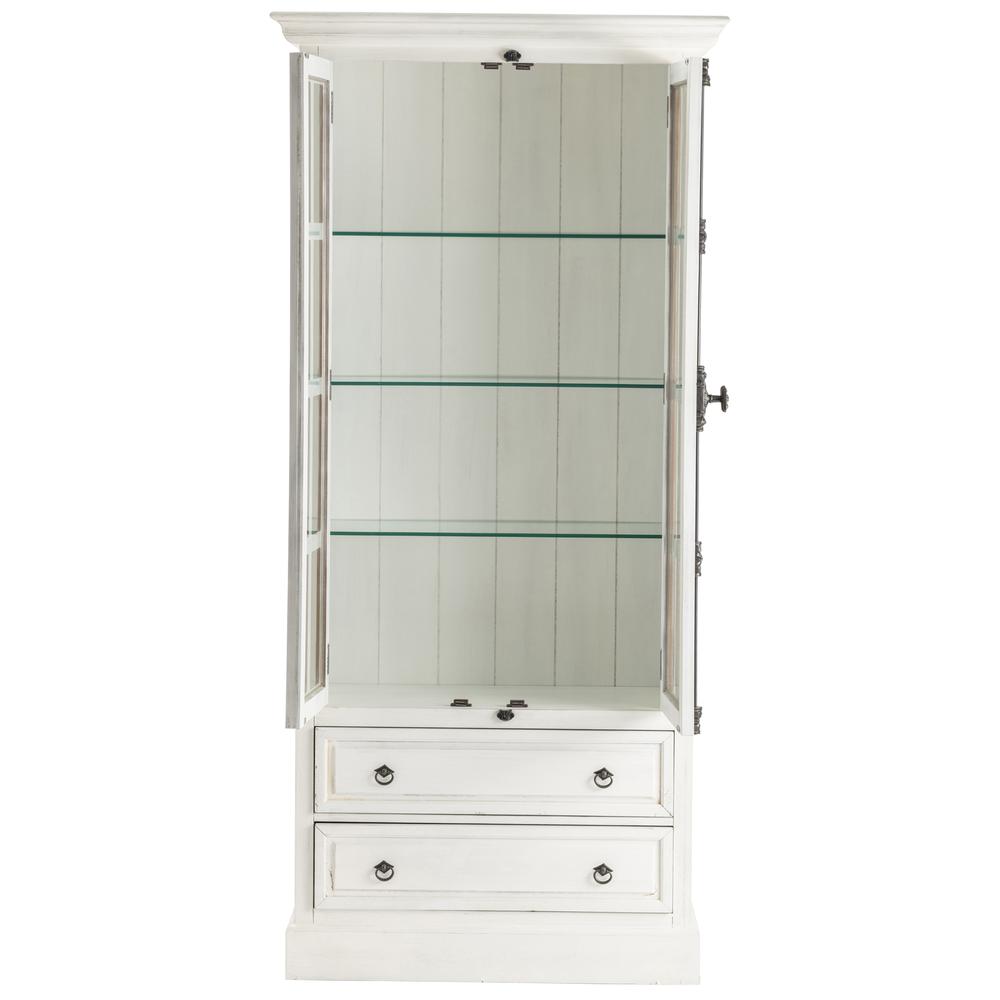 Crestview Collection Point Isabel 2 Drawer 2 Door Wood Curio Cabinet in Gray. Picture 4