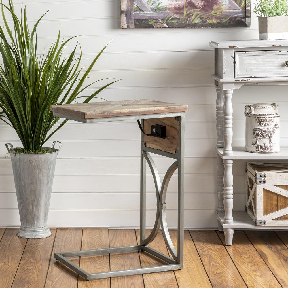Crestview Collection Bengal Manor Acacia Wood and Metal C Side Table. Picture 3