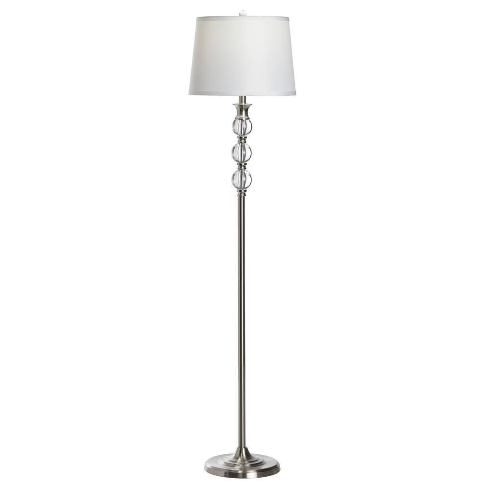 Crestview Collection Preston 61.5 Inch Metal Brushed Nickel Finish Floor Lamp. Picture 2