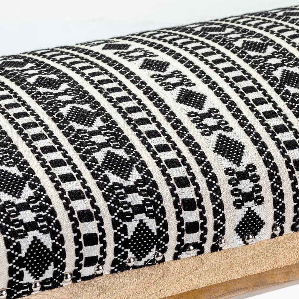 Evolution by Crestview Cassidy Aztec Wood Bench in Black and White. Picture 4