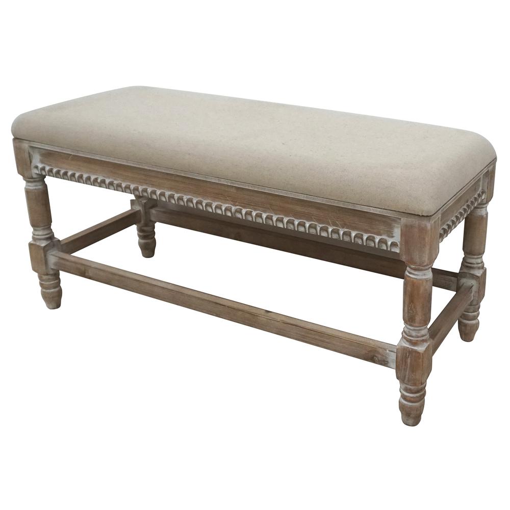 Crestview Collection Evolution Bench Brown Fir Wood 38.25 x 15 x 19. Picture 1