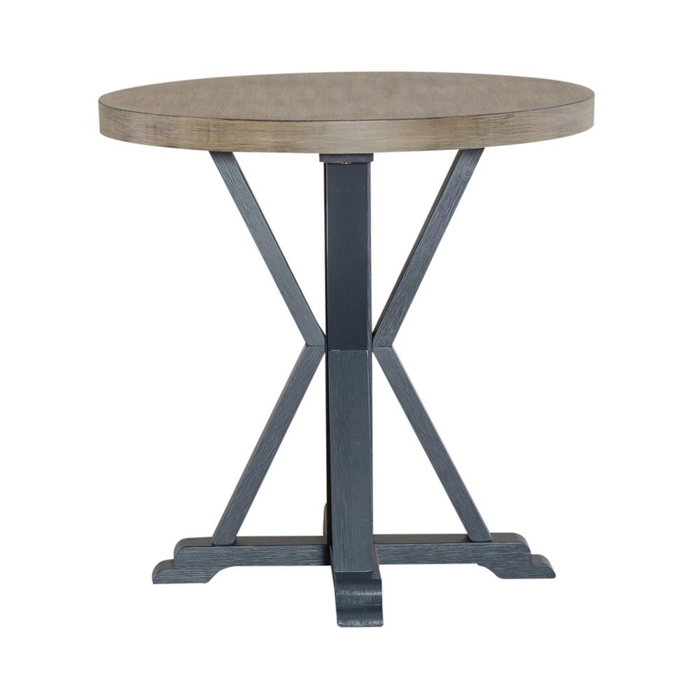 Round End Table- Navy. Picture 2