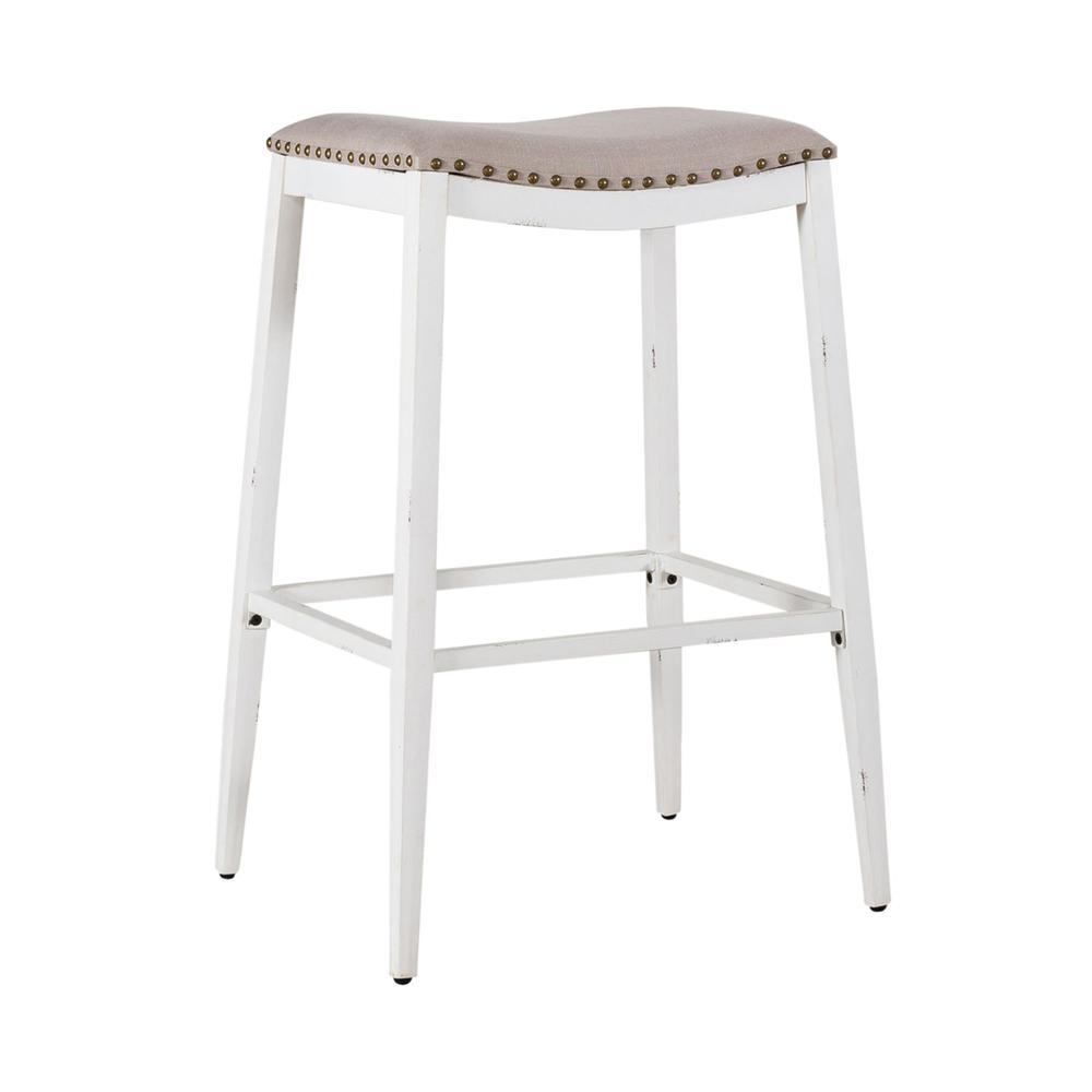 Backless Uph Barstool- Antique White. Picture 1