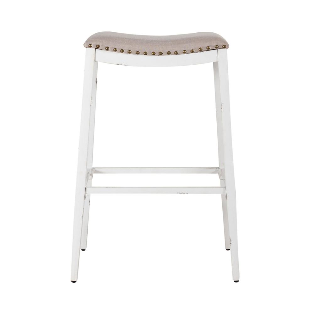 Backless Uph Barstool- Antique White. Picture 2