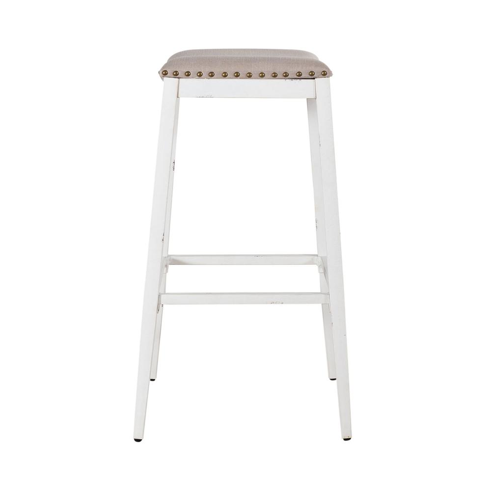 Backless Uph Barstool- Antique White. Picture 3