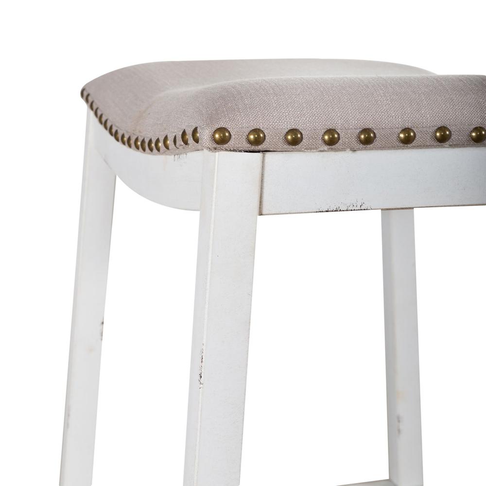 Backless Uph Barstool- Antique White. Picture 5