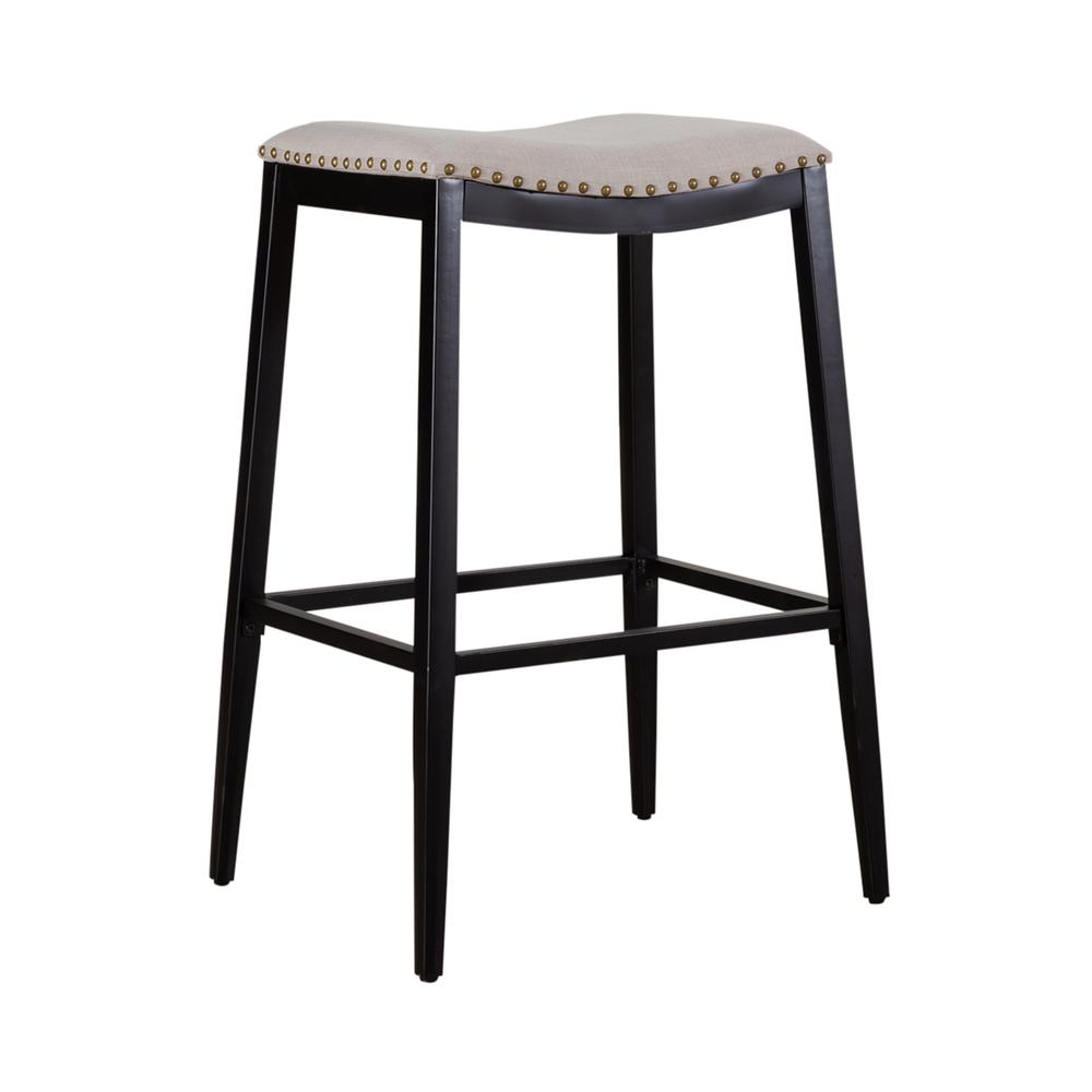 Backless Uph Barstool - Black - Set of 2 Vintage Silver. The main picture.