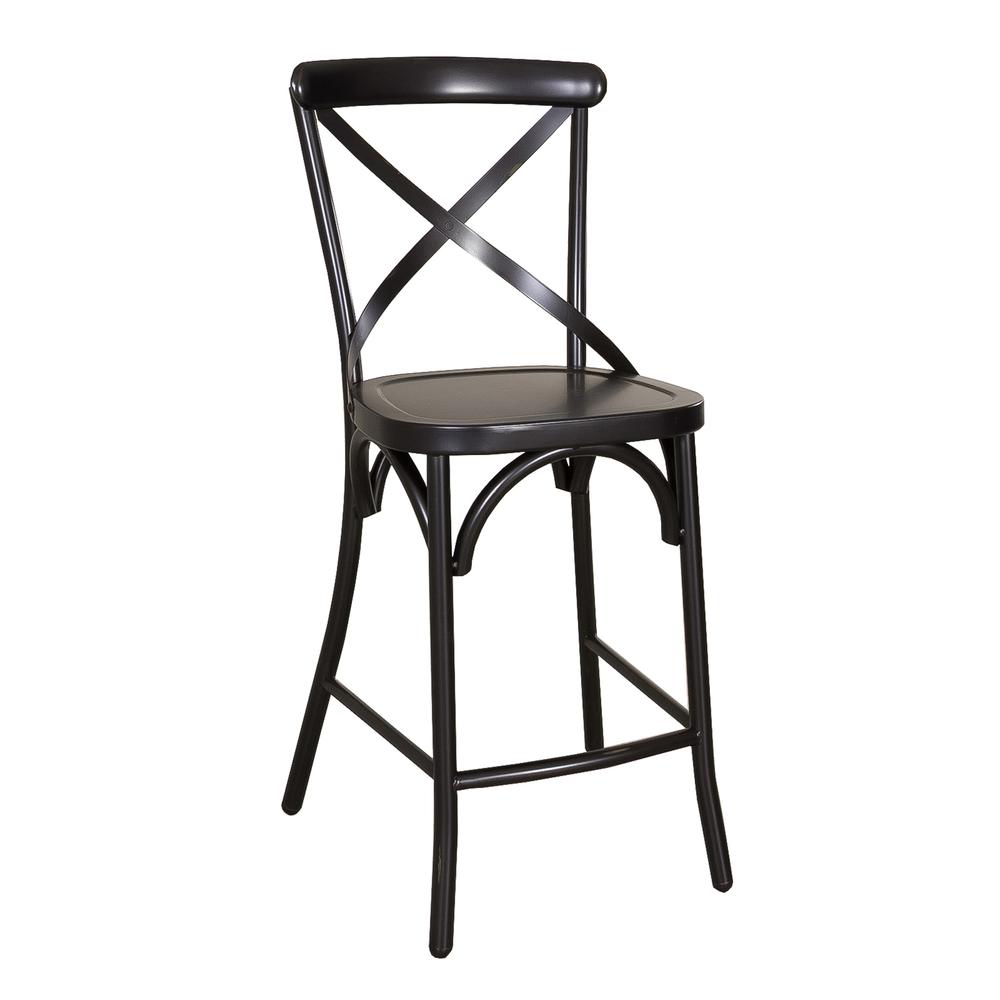 X Back Counter Chair - Black-Set of 2. Picture 6