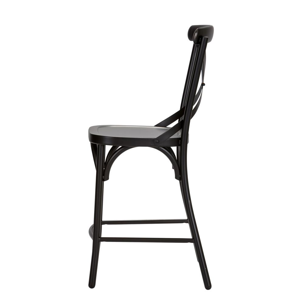 X Back Counter Chair - Black-Set of 2. Picture 2