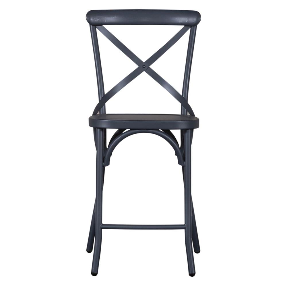 X Back Counter Chair- Navy. Picture 2