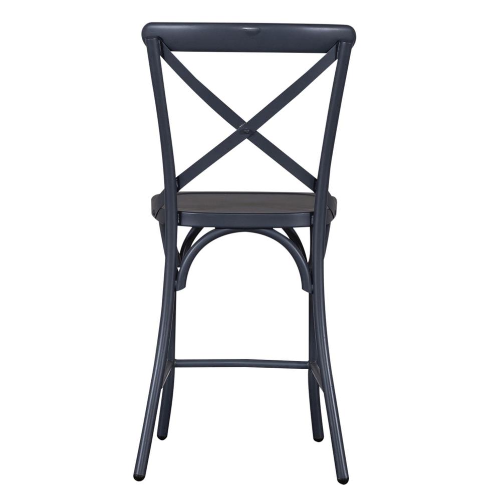 X Back Counter Chair- Navy. Picture 4