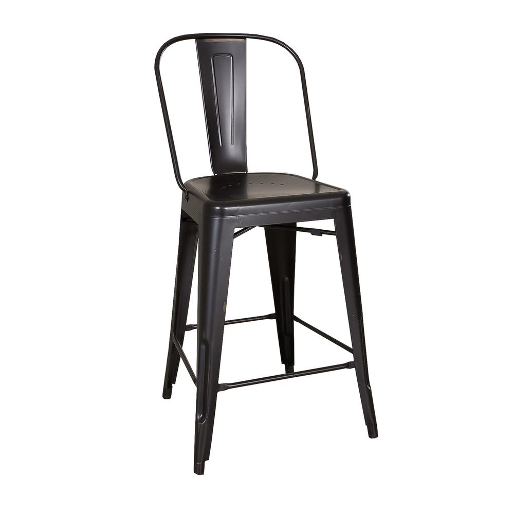 Bow Back Counter Chair - Black (RTA)-Set of 2. Picture 5
