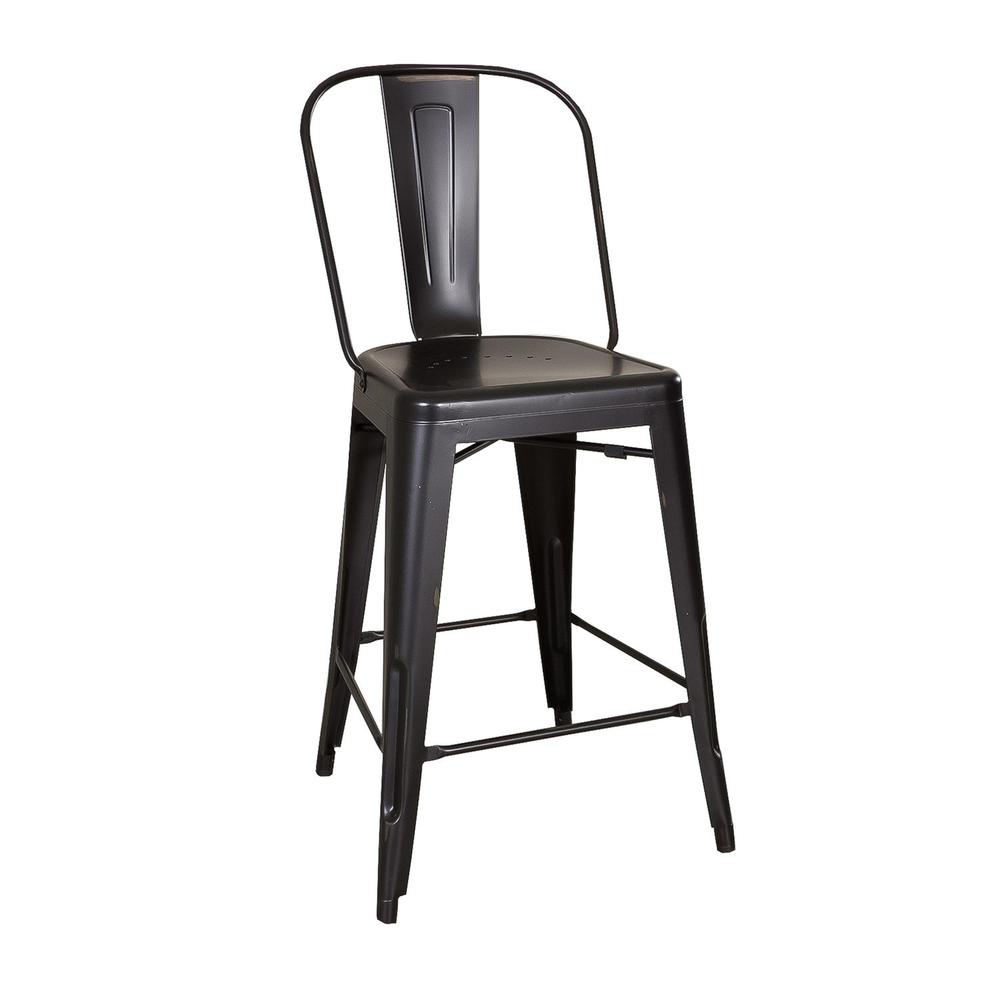 Bow Back Counter Chair - Black (RTA). Picture 1