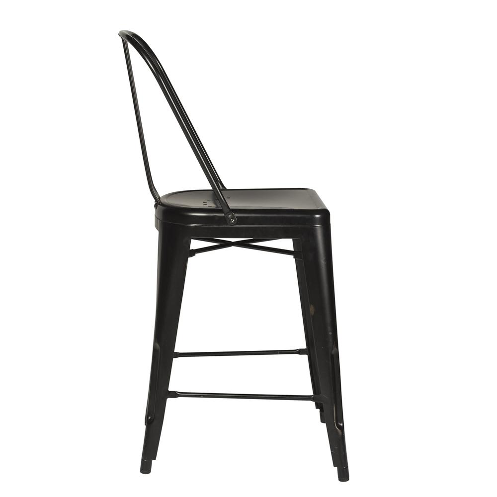 Bow Back Counter Chair - Black (RTA)-Set of 2. Picture 7