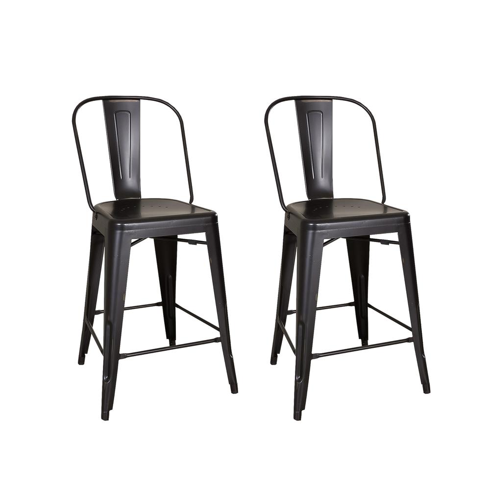 Bow Back Counter Chair - Black (RTA)-Set of 2. Picture 1