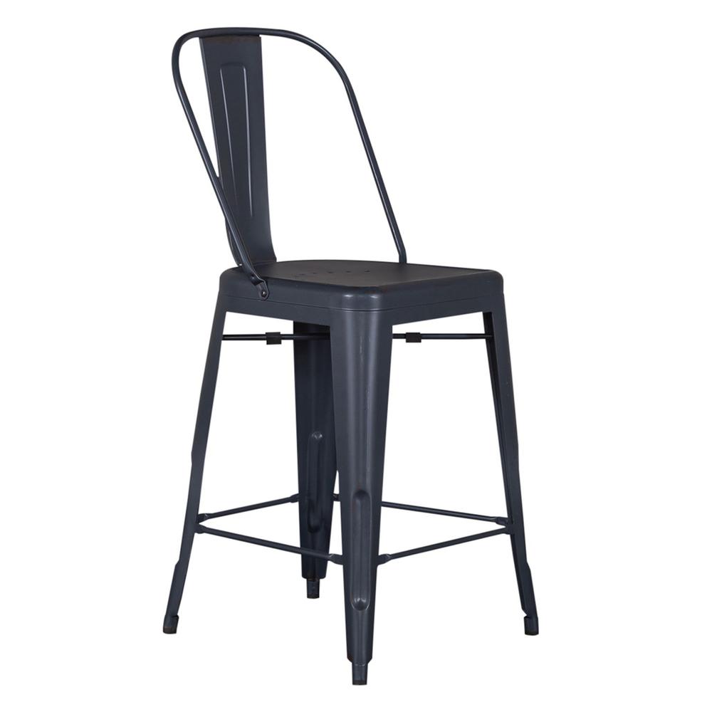Bow Back Counter Chair- Navy. Picture 1