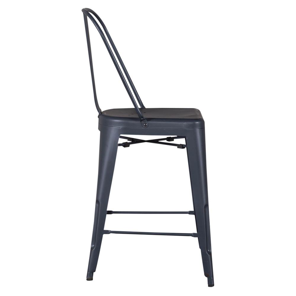 Bow Back Counter Chair- Navy. Picture 3