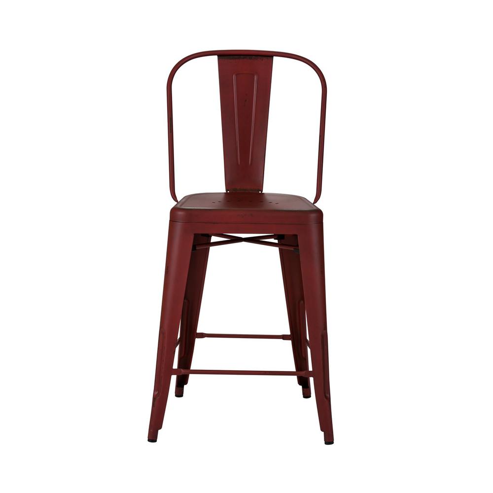 Bow Back Counter Chair - Red (RTA). Picture 2