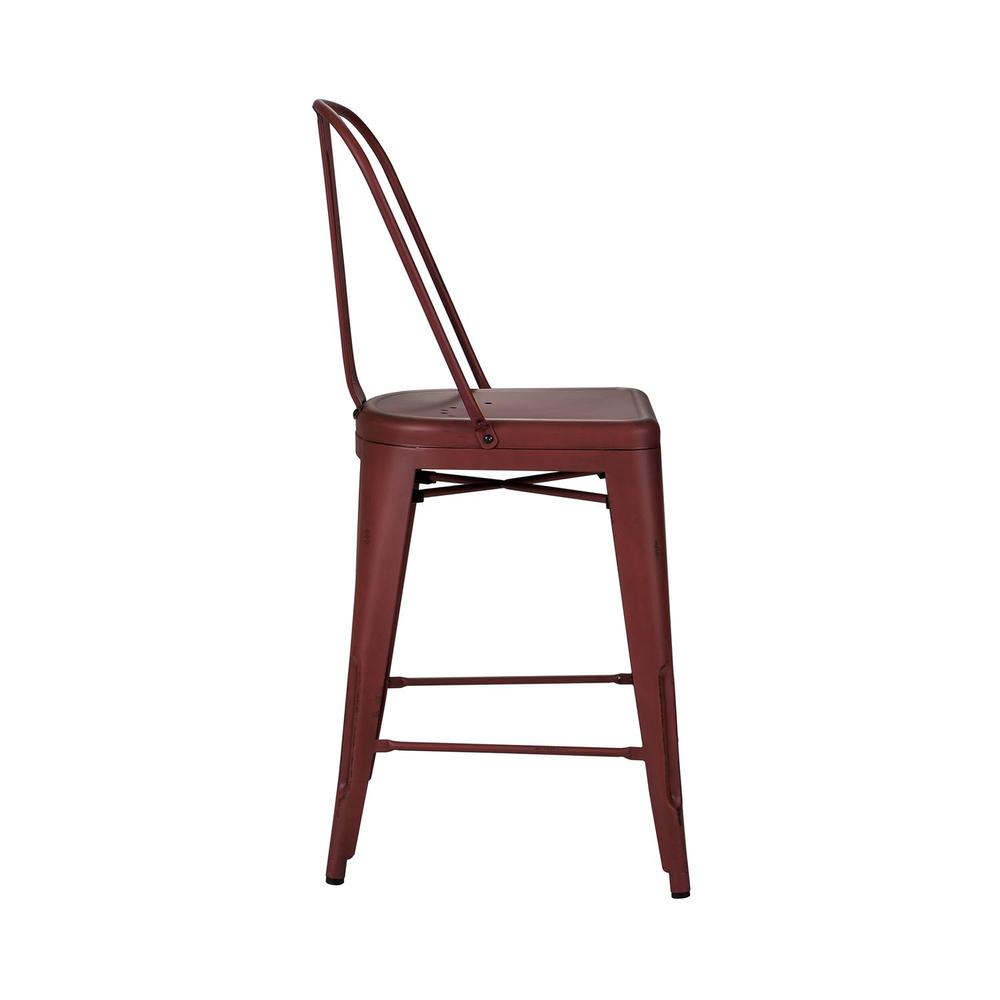Bow Back Counter Chair - Red (RTA). Picture 4