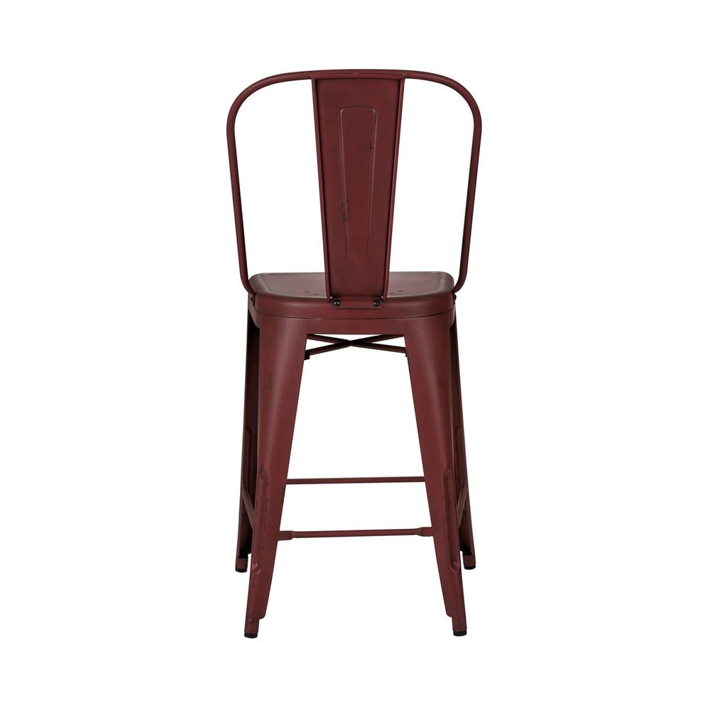 Bow Back Counter Chair - Red (RTA). Picture 5
