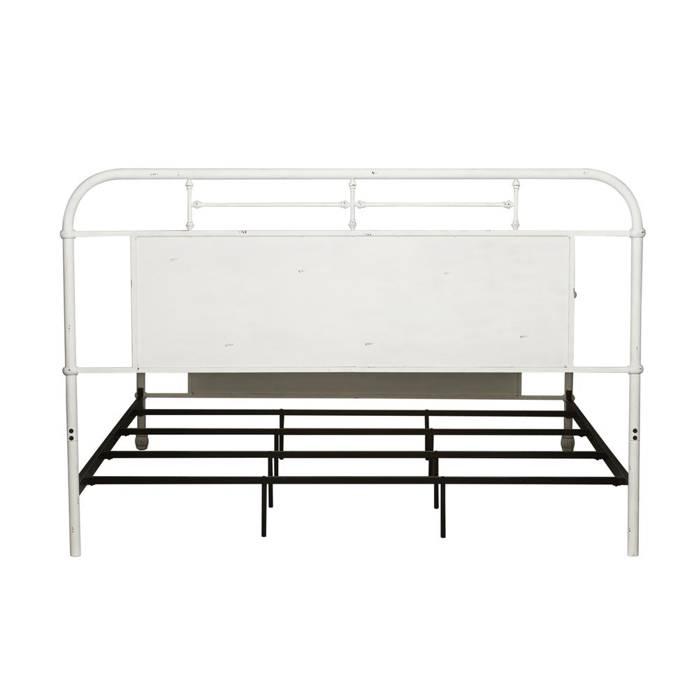 Queen Metal Bed - Antique White. Picture 4