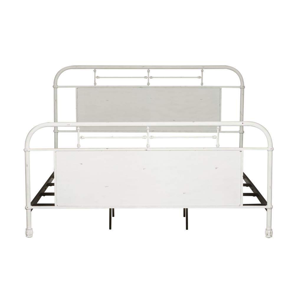King Metal Bed - Antique White. Picture 1