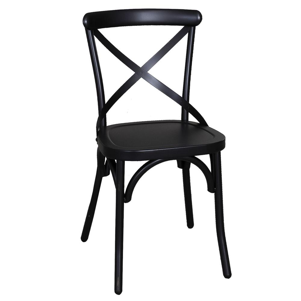 X Back Side Chair - Black. Picture 1