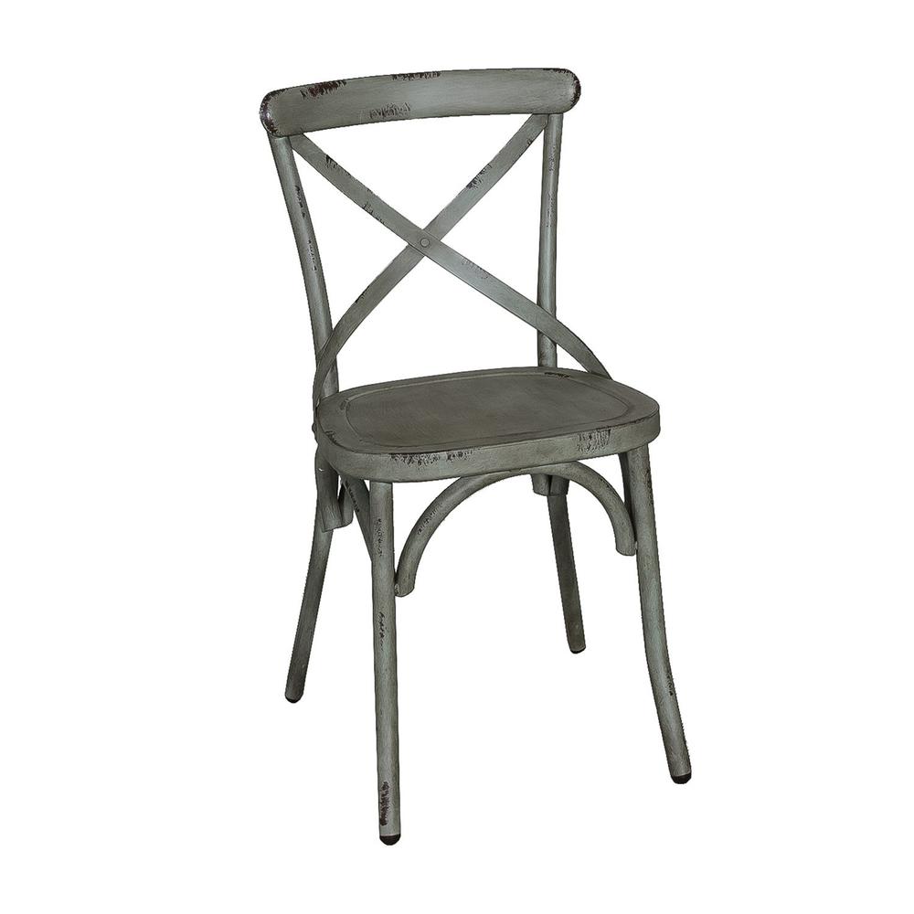 X Back Side Chair - Green. Picture 2