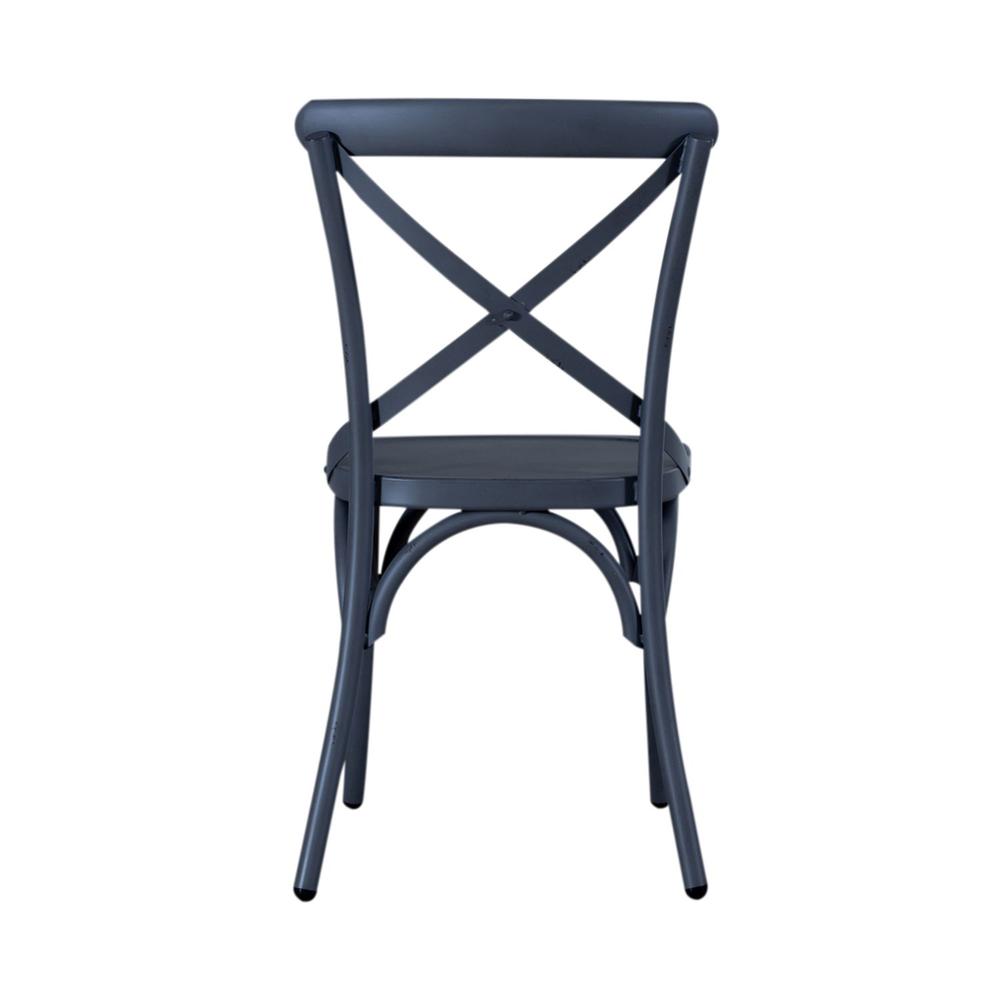 X Back Side Chair- Navy. Picture 4
