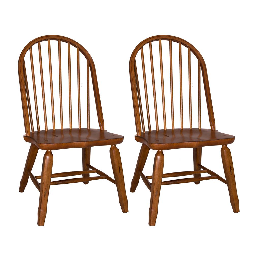 Bow Back Side Chair -  Oak-Set of 2. Picture 1