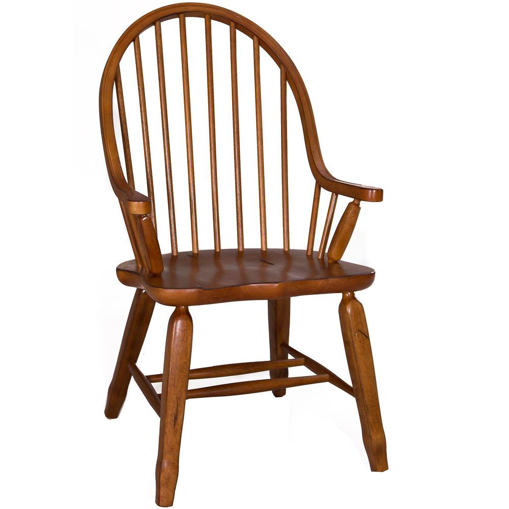 Bow Back Arm Chair - Oak. Picture 1