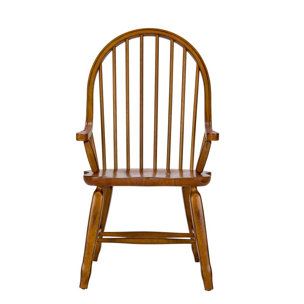 Bow Back Arm Chair - Oak. Picture 2