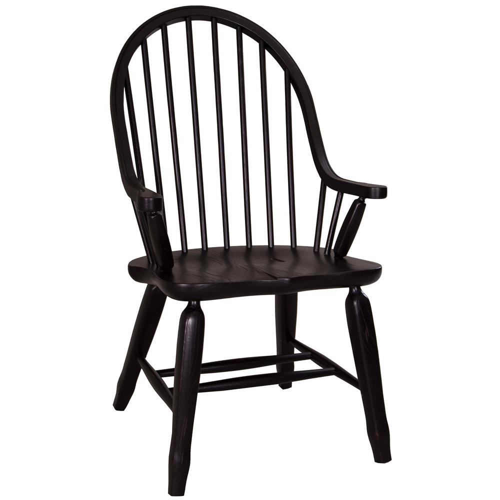 Bow Back Arm Chair - Black. Picture 1