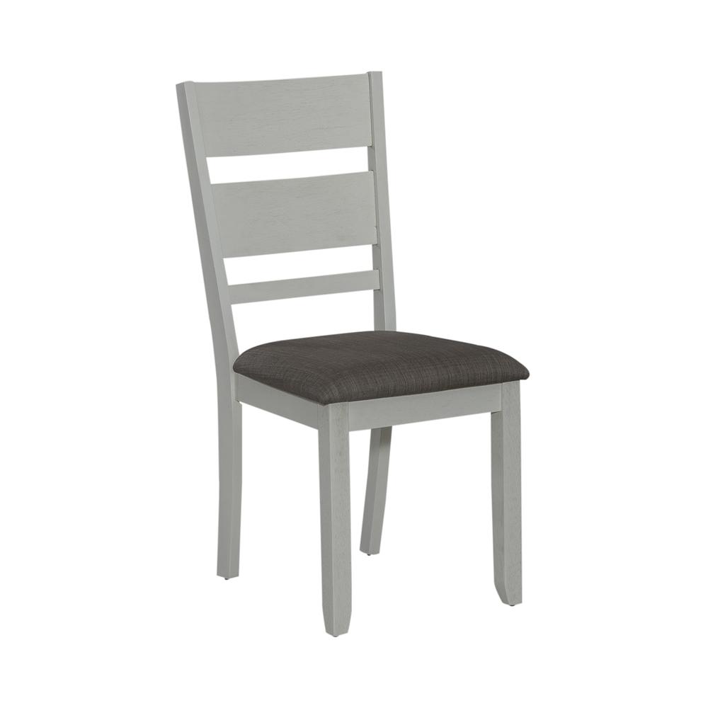 Slat Back Uph Side Chair (RTA) - Set of 2 Transitional White. Picture 1