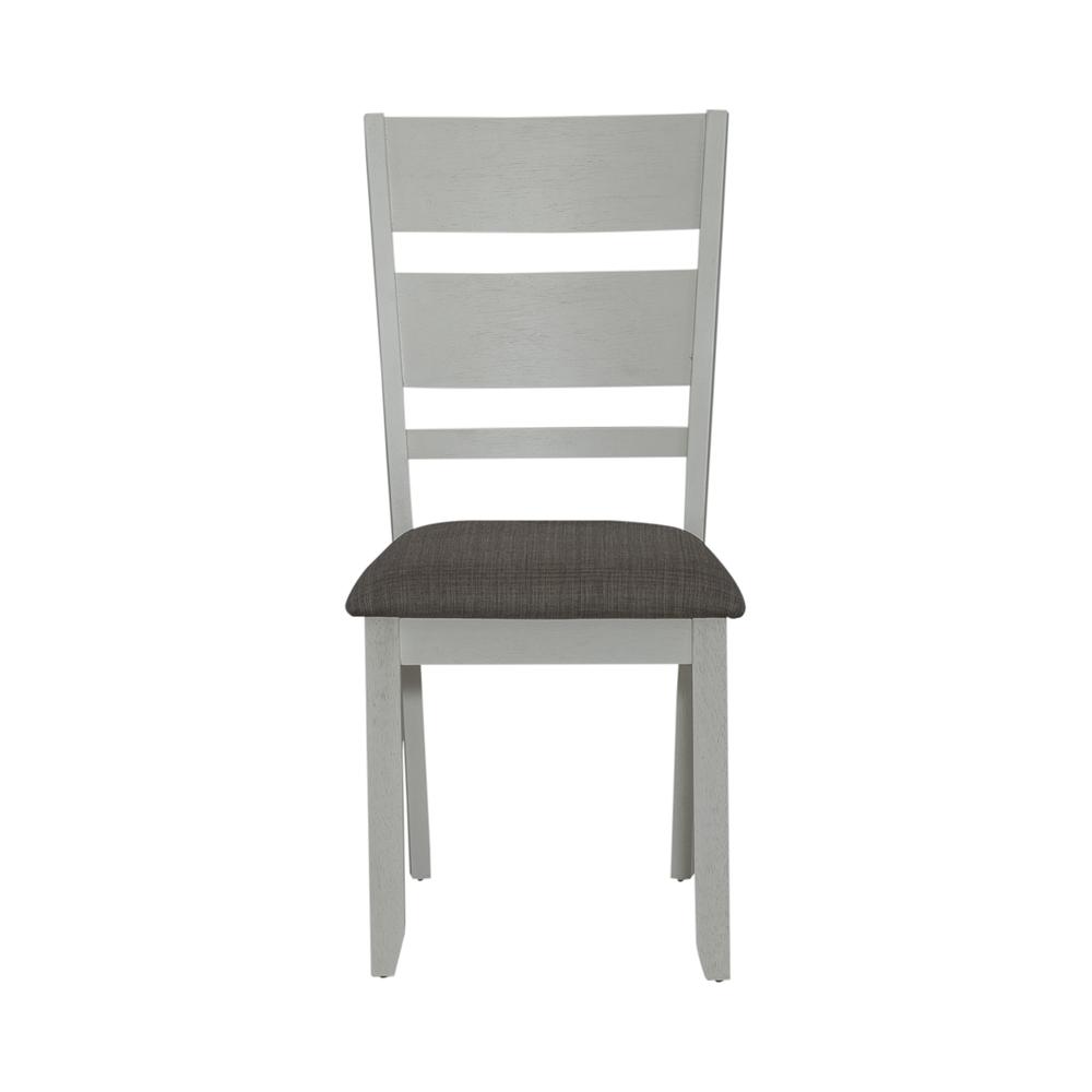 Slat Back Uph Side Chair (RTA) - Set of 2 Transitional White. Picture 2