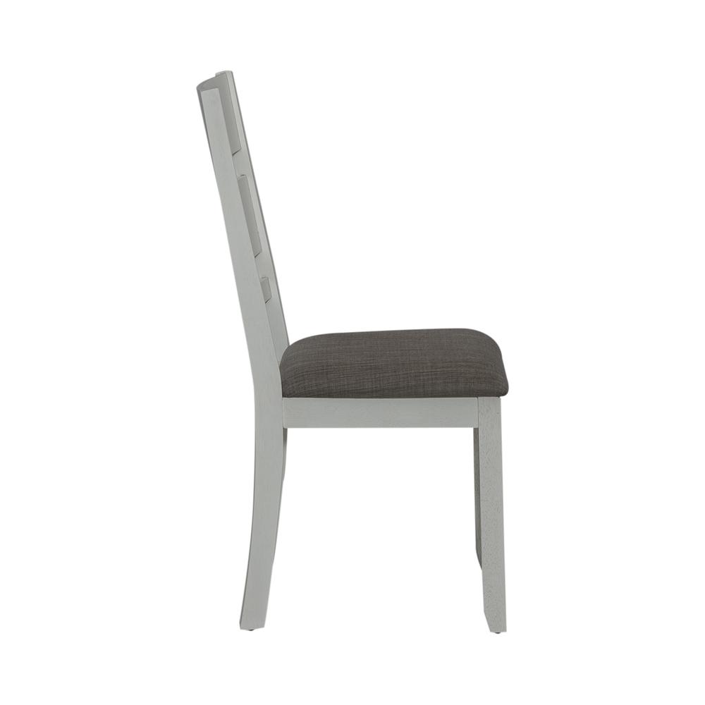 Slat Back Uph Side Chair (RTA) - Set of 2 Transitional White. Picture 8