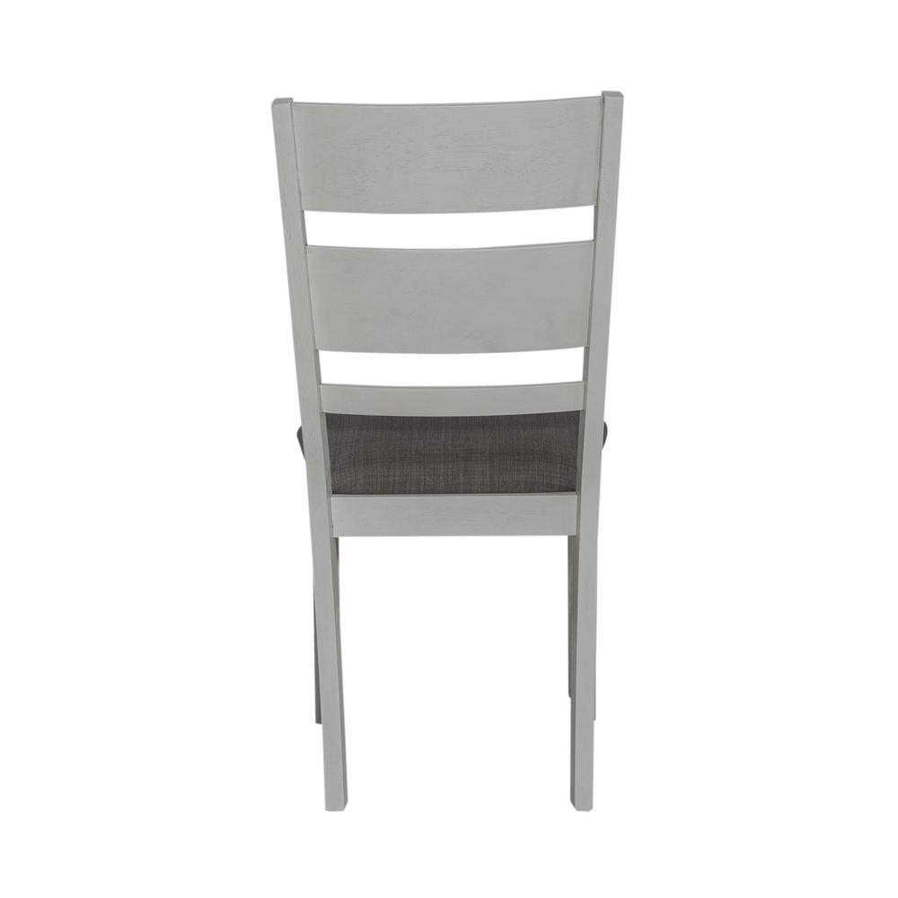 Slat Back Uph Side Chair (RTA) - Set of 2 Transitional White. Picture 3
