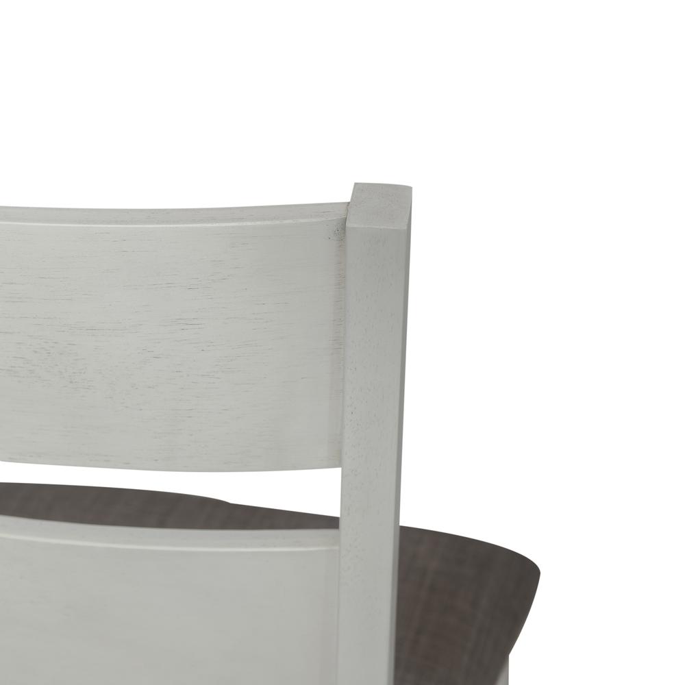 Slat Back Uph Side Chair (RTA) - Set of 2 Transitional White. Picture 4