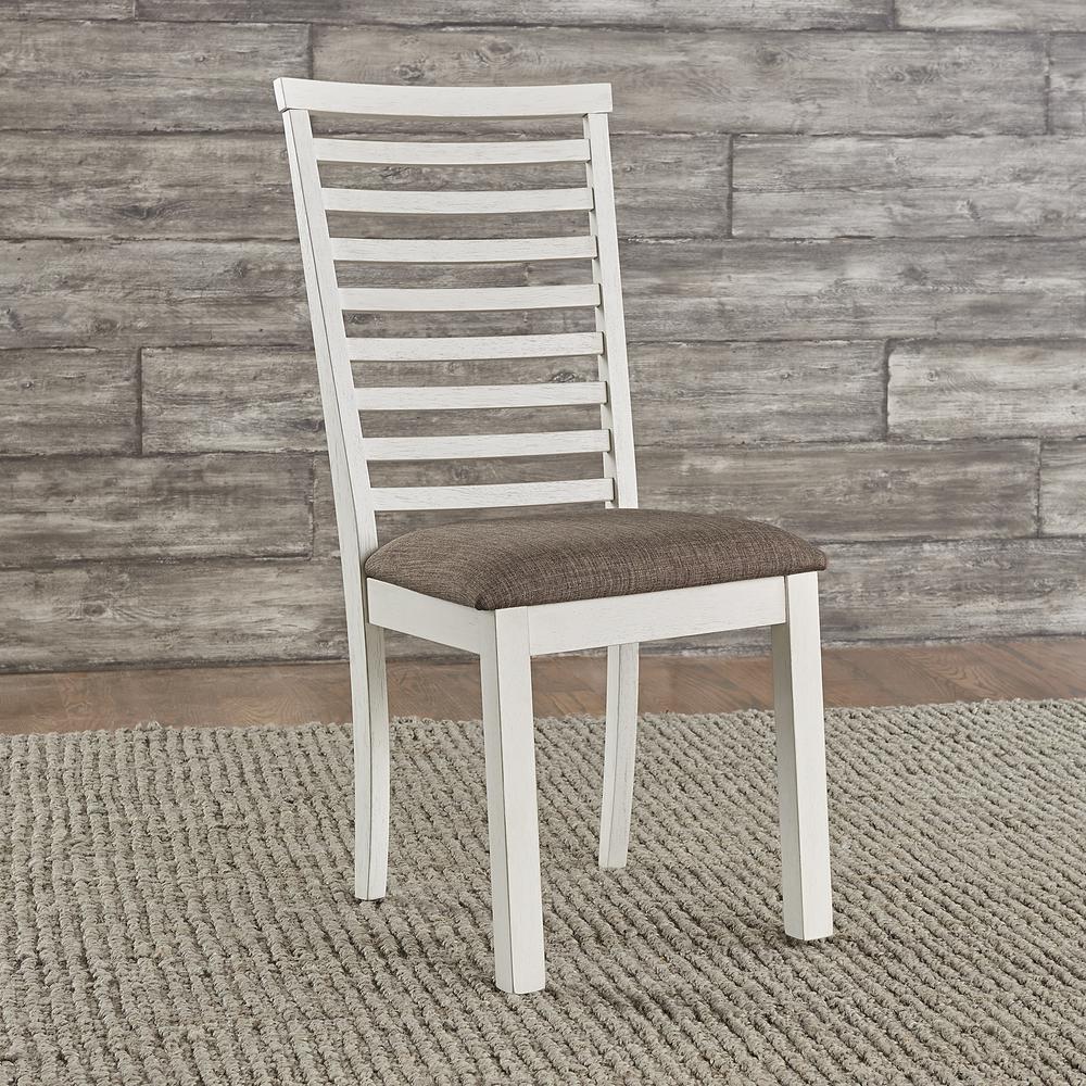 Uph Ladder Back Side Chair (RTA) - Set of 2 Transitional White. Picture 9