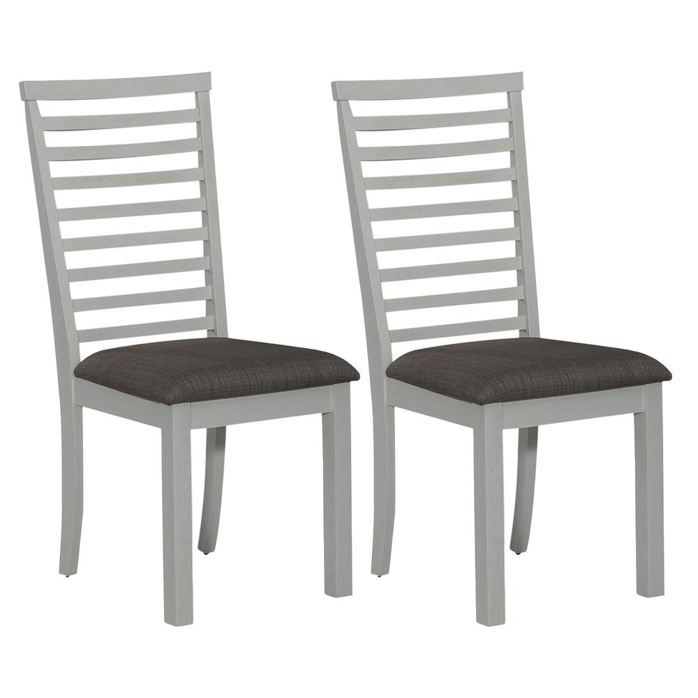 Uph Ladder Back Side Chair (RTA) - Set of 2 Transitional White. Picture 1
