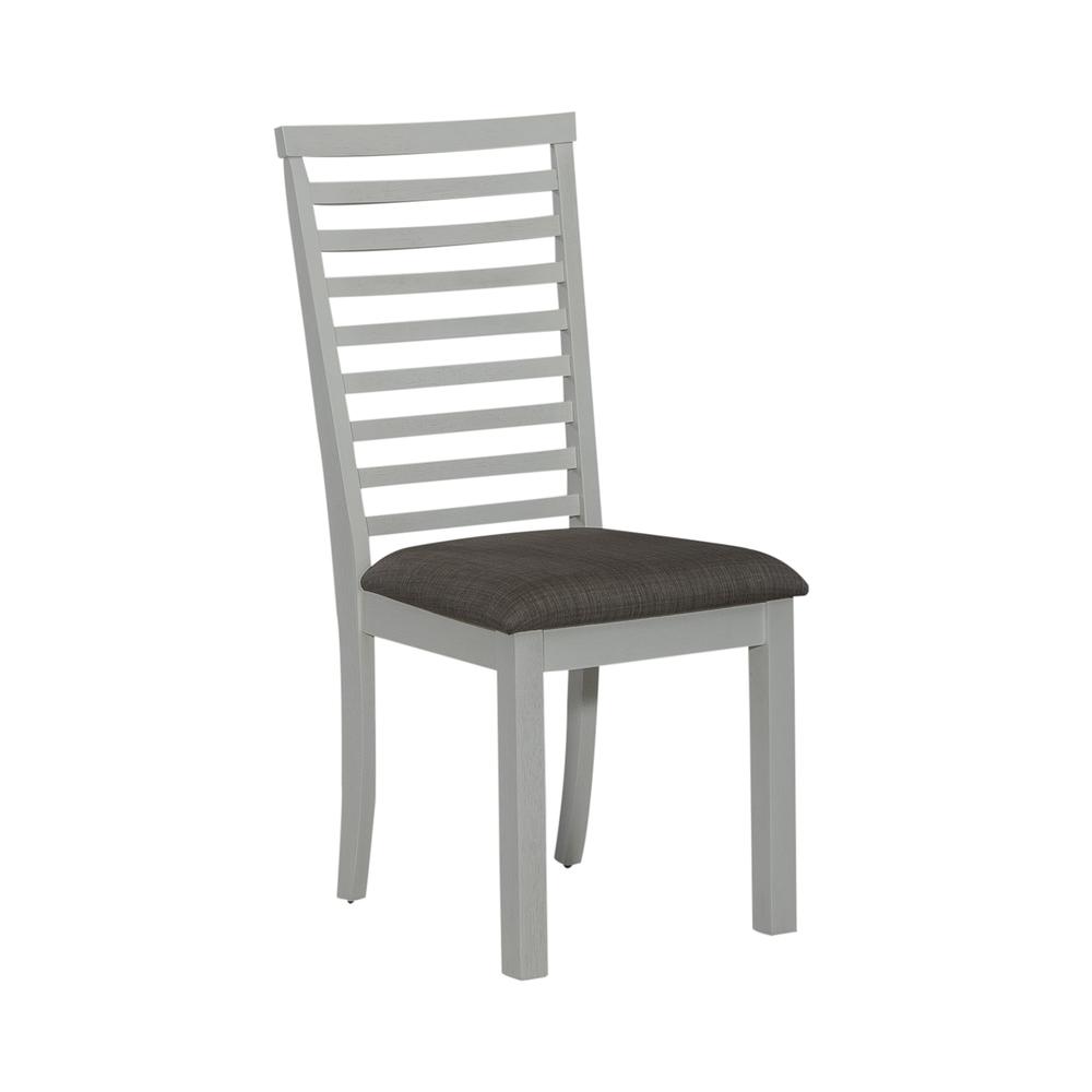 Uph Ladder Back Side Chair (RTA) - Set of 2 Transitional White. Picture 6
