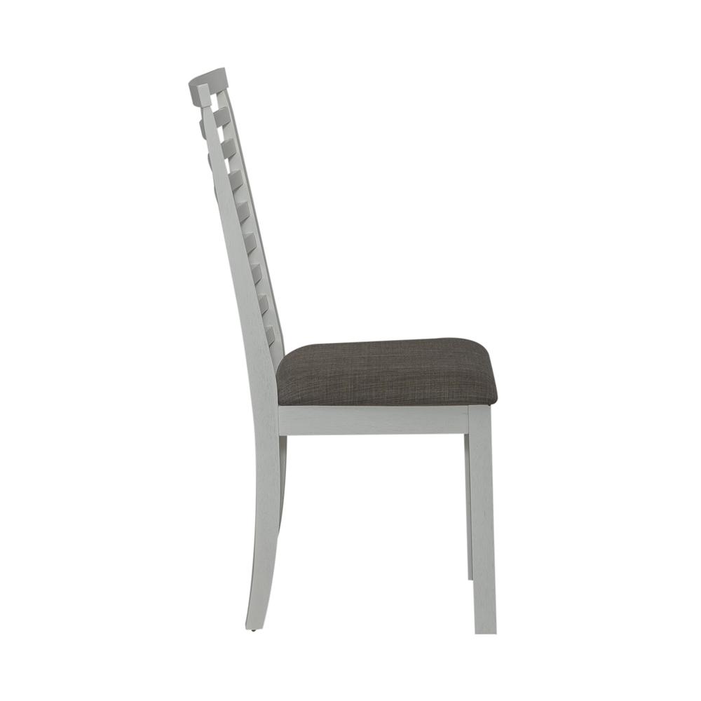 Uph Ladder Back Side Chair (RTA) - Set of 2 Transitional White. Picture 8