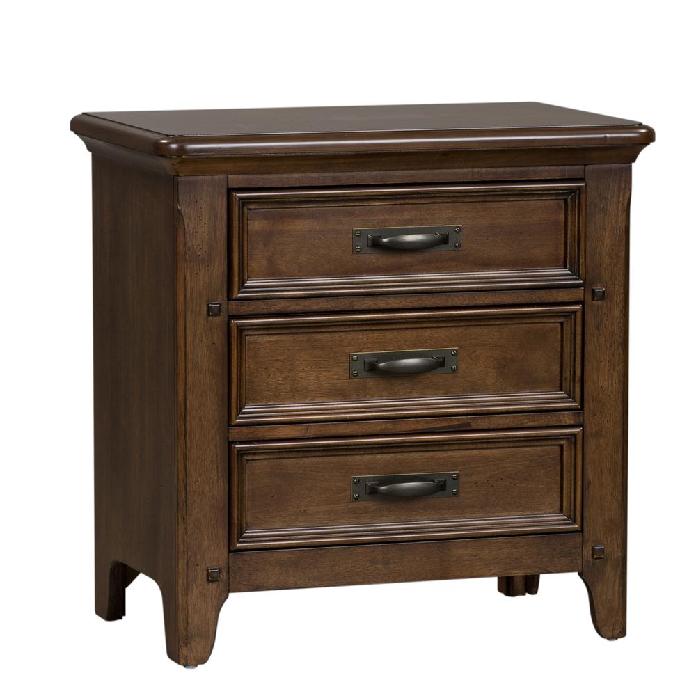 Saddlebrook Night Stand, W28 x D17 x H28, Brown. Picture 1